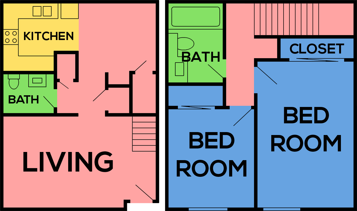 This image is the visual schematic representation of 'Plan C' in Mountain View Apartments.