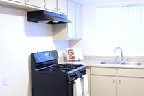 This photo is the visual representation of gourmet kitchen at Mountain View Apartments.